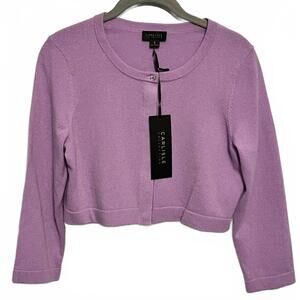 NWT Carlisle Collection Lavender 100% Cashmere Cropped Cardigan - Small